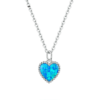 Deep Blue Heart Necklace for Women - 925 Sterling Plated