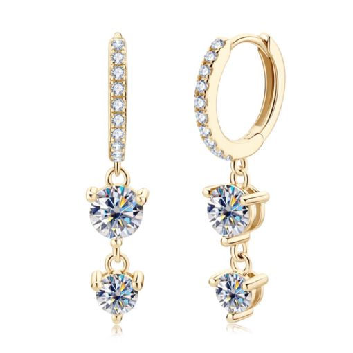 1.6 Carat Moissanite Drop Earrings For Women - Sparkling Fine Jewelry 1