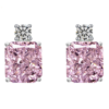 Ice Crushed Cut Lab Sapphire - High Carbon Diamonds Gemstone Earrings