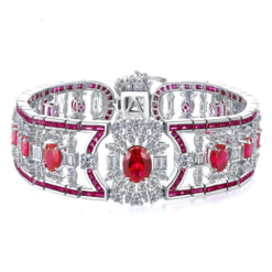 Luxury 925 Sterling Silver - Ruby White Sapphire - Gemstone Bohemia Chain Bracelet