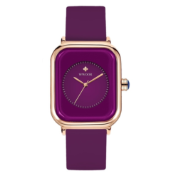 Fashion Square Purple Ladies Quartz Wristwatch - Silicone Band